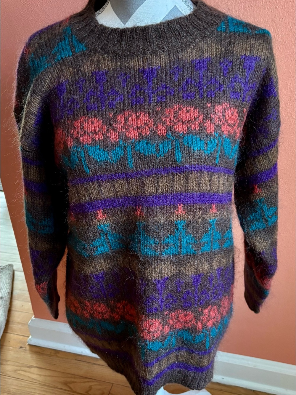 Vintage Knit Knit Acrylic/Mohair Sweater